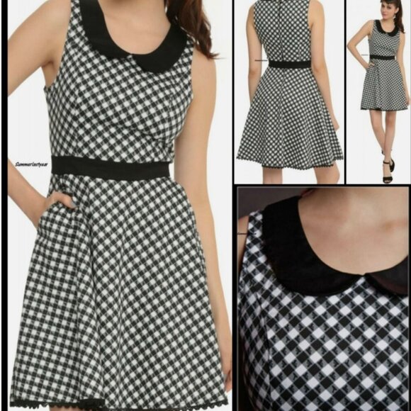 Orphanblack Torrid Black/White Plaid Retro Rockabilly Swing Dress Sz 16 - Picture 4 of 13